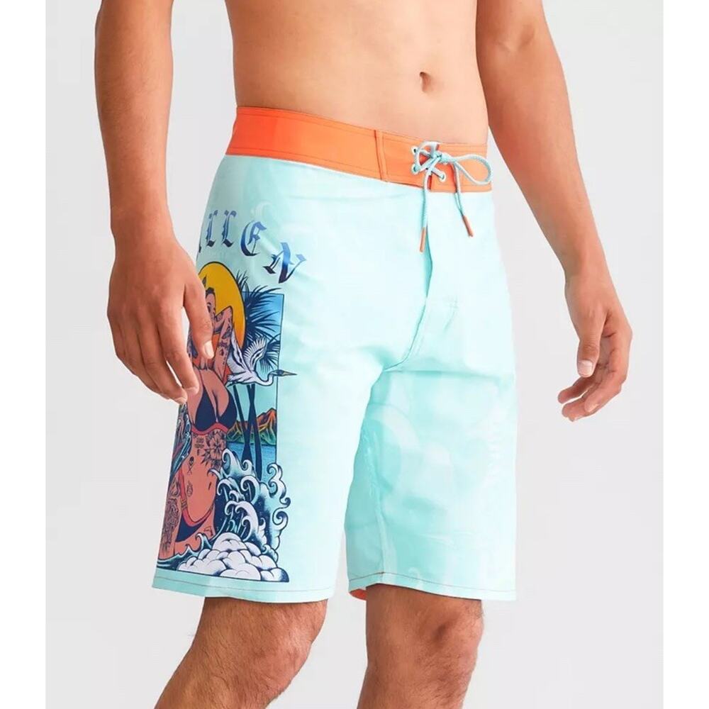 Sullen Art Collective Island Escape SCM5298 Tattoo Graphic Board Shorts Size 38
